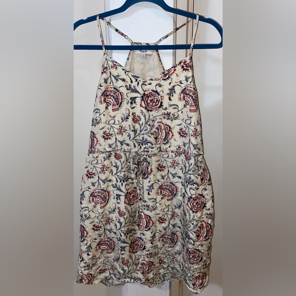 Madewell Cream Floral Dress